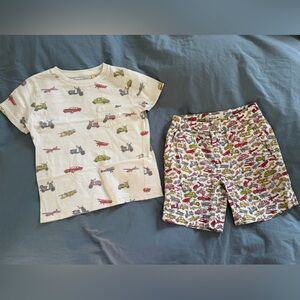Boden Kids' Vehicle Print Shorts & Tshirt